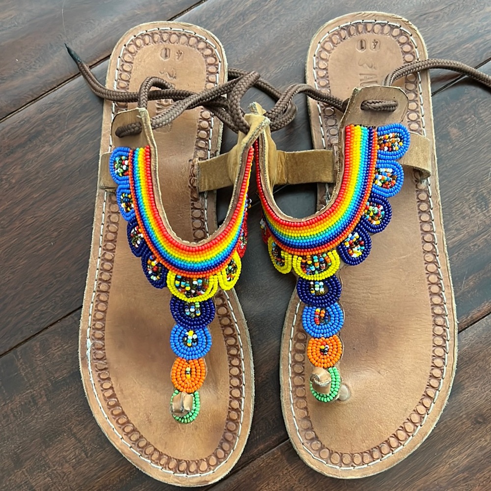 Beaded Masai handmade sandals